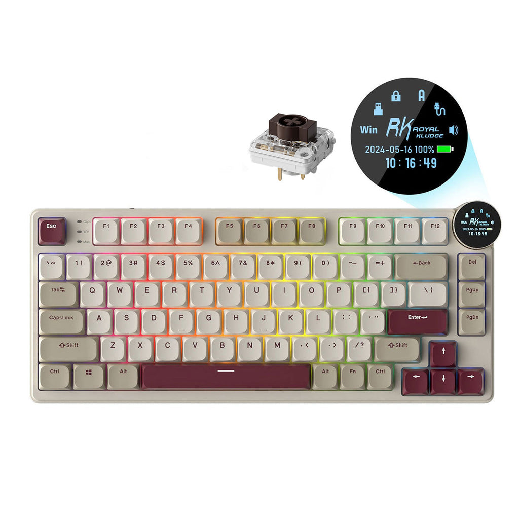 Royal Kludge RK N80 Tri-Mode RGB 80 Keys Hot Swappable Mechanical ...