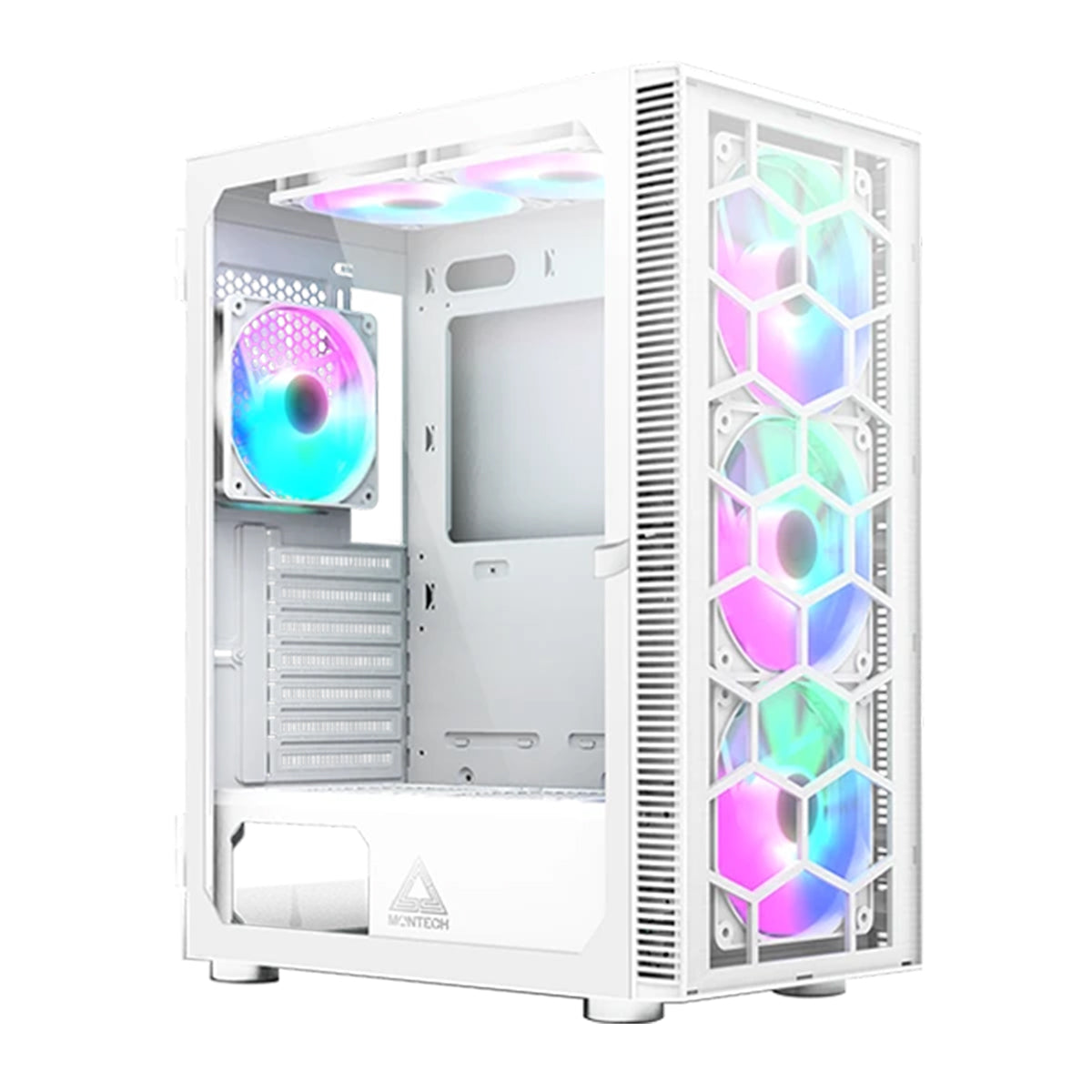 Montech X3 Glass Mid Tower PC Case (Black, White)