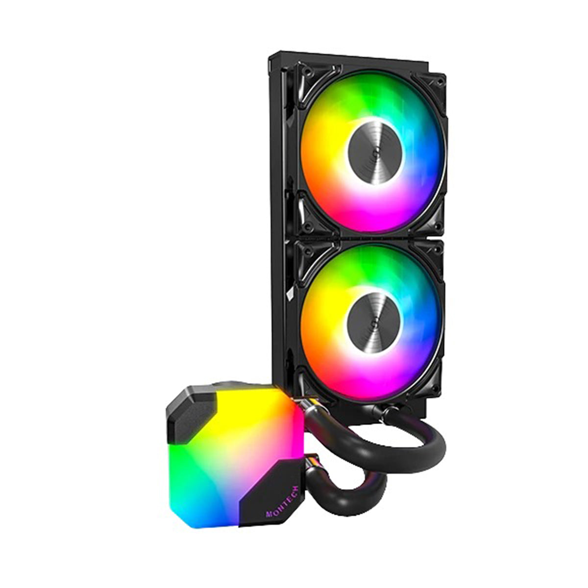 Montech HyperFlow ARGB 240 AIO CPU Liquid Cooler (Black, White)