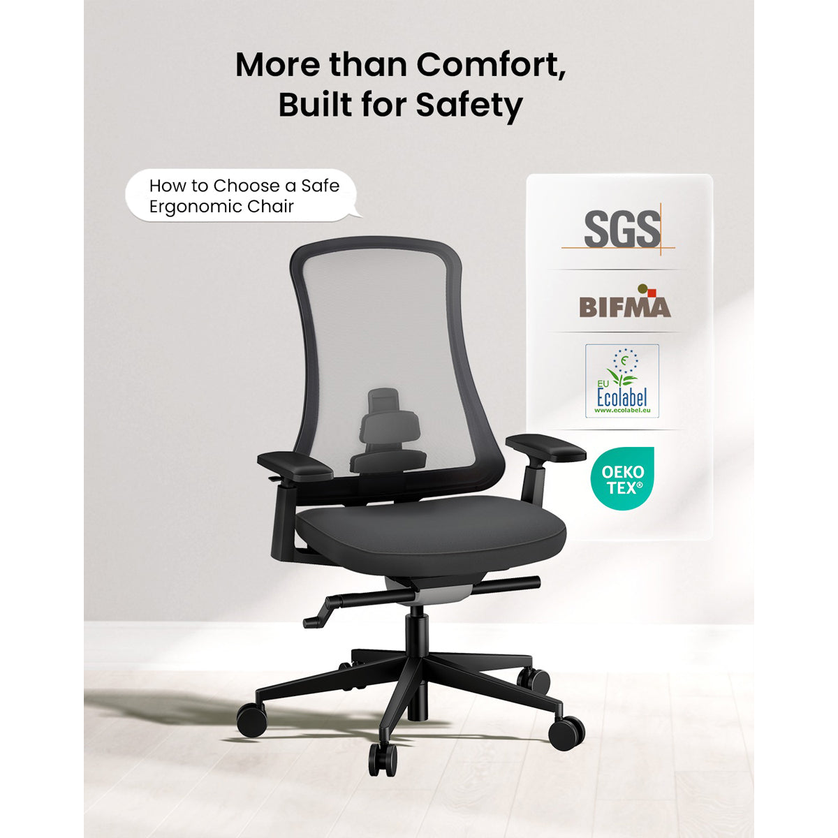 ProtoArc Flexer Mesh Ergonomic Office Chair (Black) (CP016457)