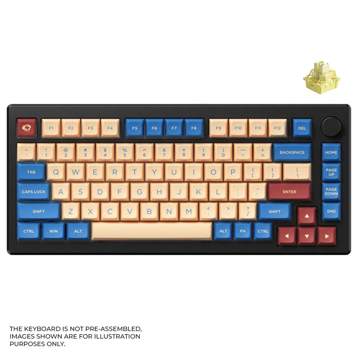 Akko MOD 007B HE DIY Kit With OSA Keycap Set 187-Key Black (Akko Cream Yellow Magnetic Switch)
