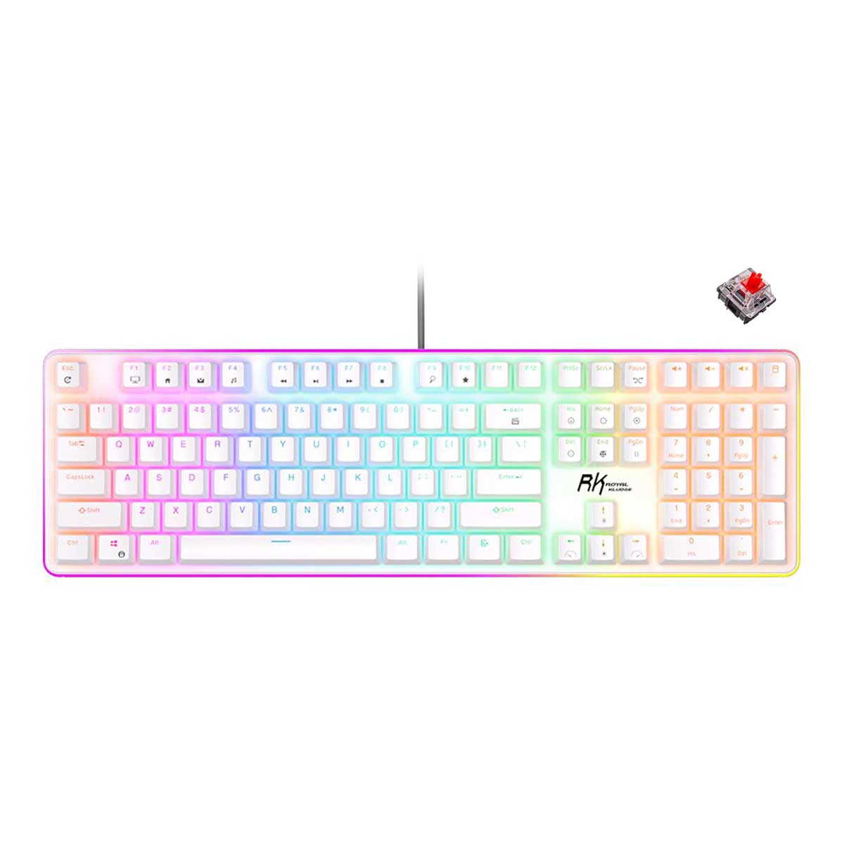 Royal Kludge RK918 Single-Mode RGB 108 Keys Wired Mechanical Keyboard White

