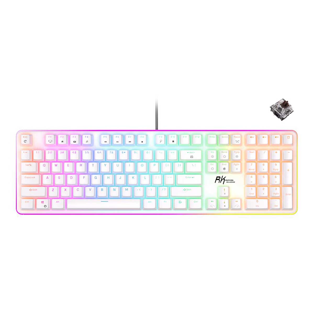 Royal Kludge RK918 Single-Mode RGB 108 Keys Wired Mechanical Keyboard White
