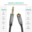 UGreen 3.5mm Male To 3.5mm Female Extension Cable - 3m (Black) (AV118/10595)