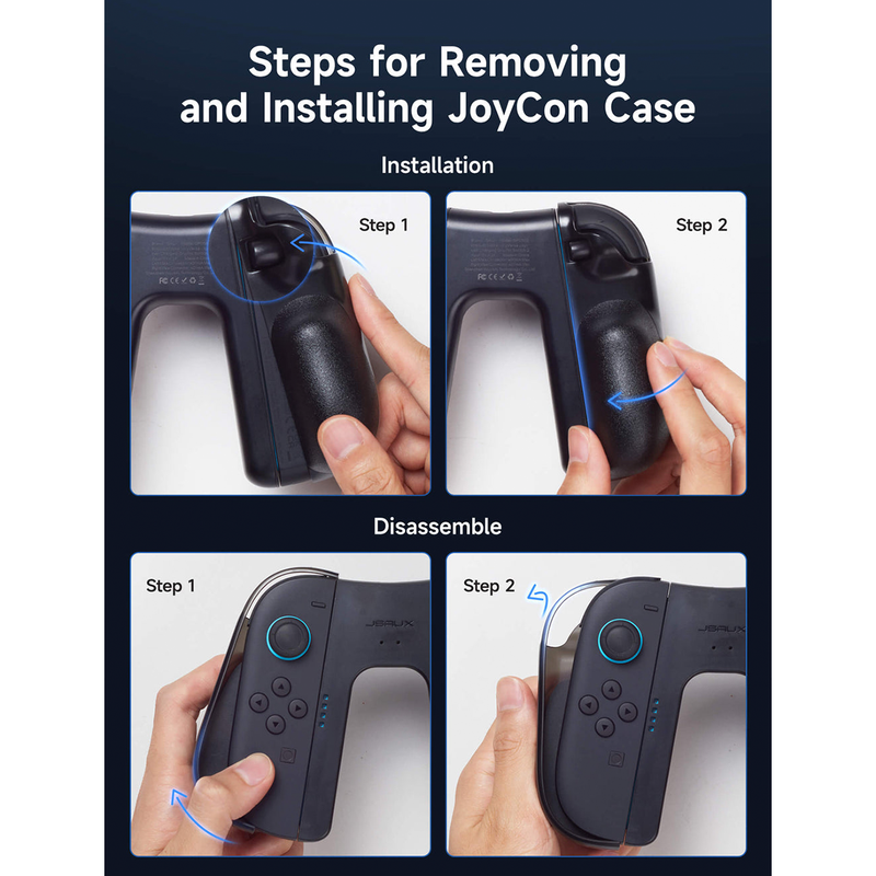 JSAUX JoyVerse Series Dual Grip for Nintendo Switch 2 Joy-Con (Black) (GP0401)
