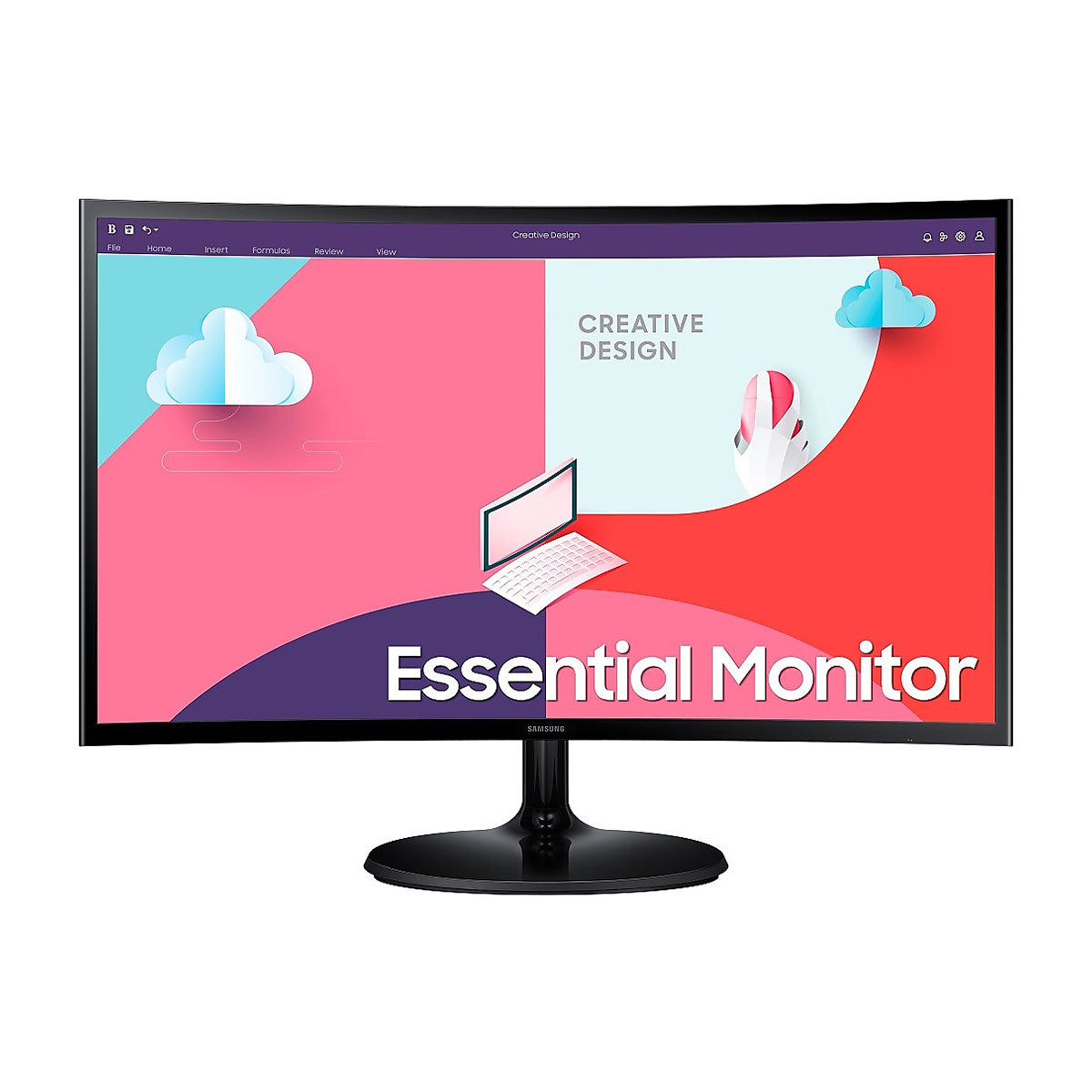 Samsung S3 LS24C360EAEXXP 24" FHD 75Hz Essential Curved Monitor (Black)