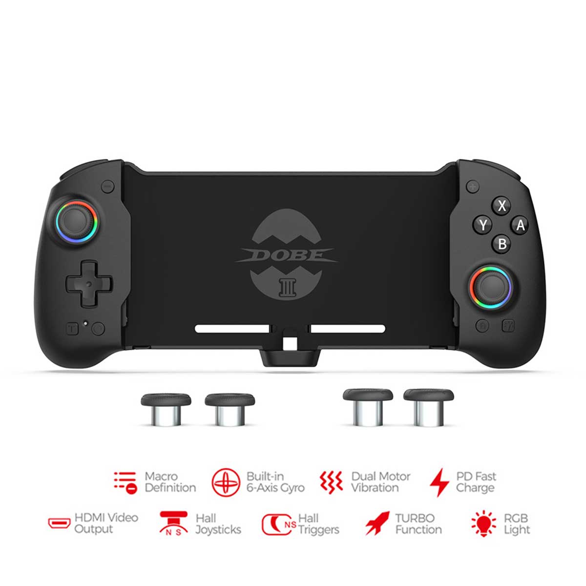 Dobe Eggshell Controller 3 for Nintendo Switch / Nintendo Switch OLED (Black) TNS-3161
