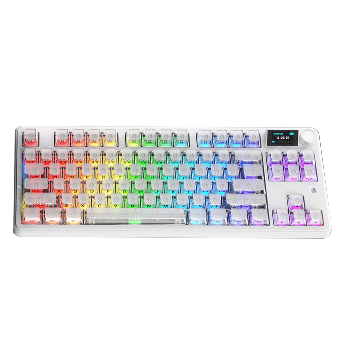 Ajazz MK87 Pro RGB Tri-Mode Mechanical Keyboard (Original Side Engraved White Frosted Transparent)