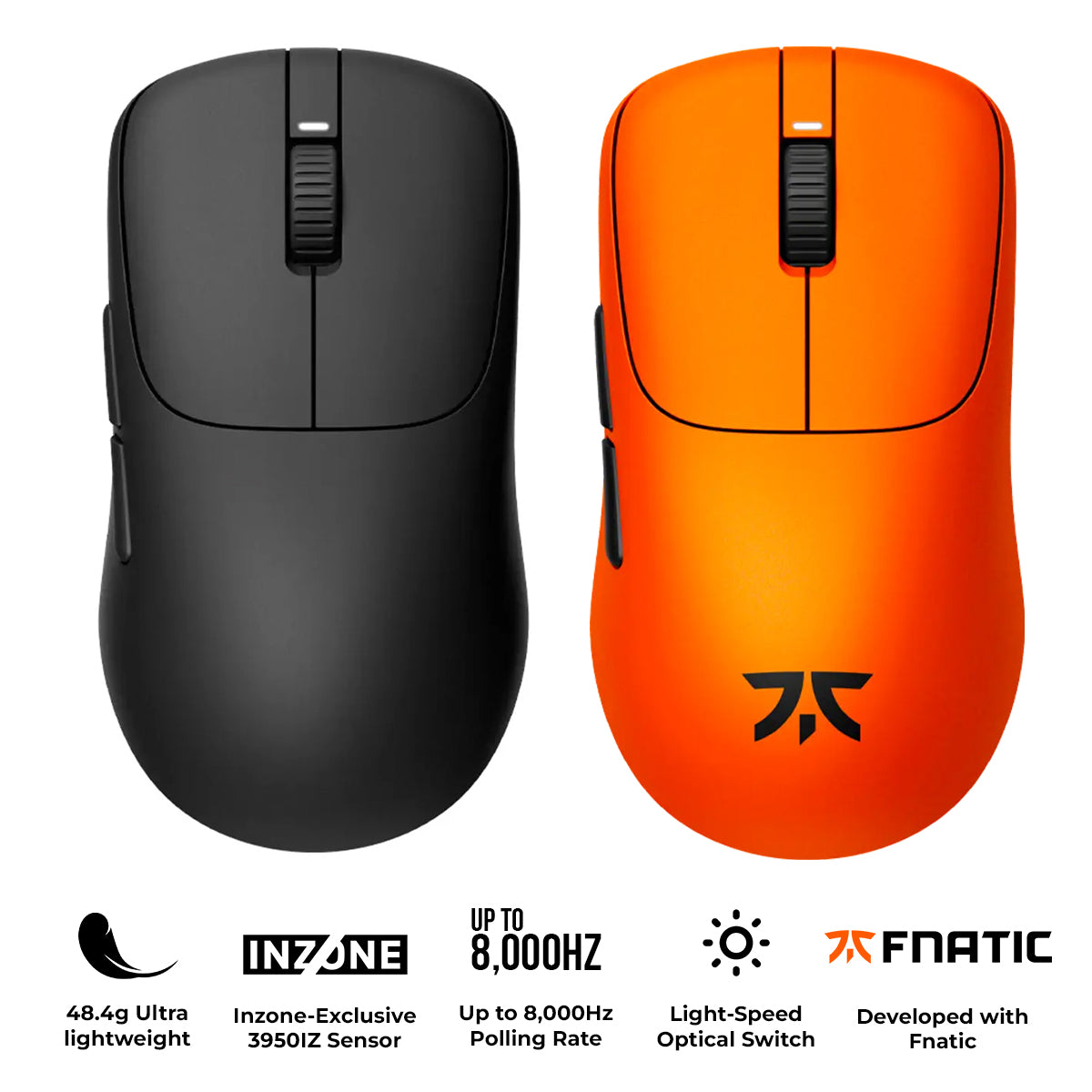 Sony MSE-G500 Inzone Mouse-A Wireless Gaming Mouse (Black, Fnatic Orange Edition)
