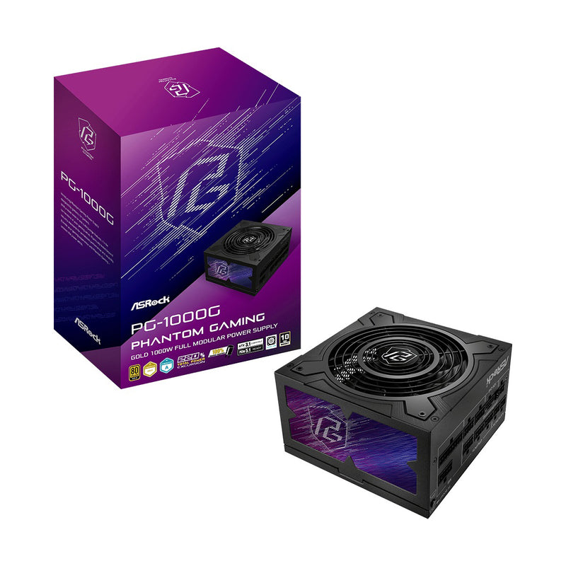 ASRock Phantom Gaming PG-1000G 1000W 80+ Gold & Cybenetics Gold ATX 3.1 PCIe 5.1 Full Modular Power Supply