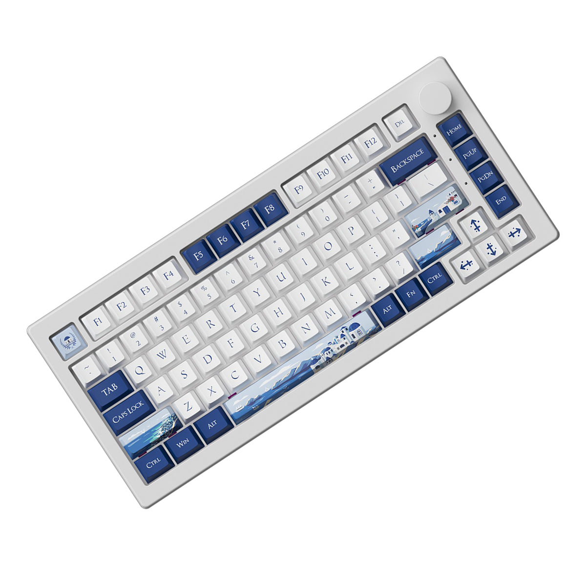 Akko 5075 V3 Multi-Mode RGB Hot-Swappable Mechanical Keyboard (Santorini) (Akko Frost Pink Switch)
