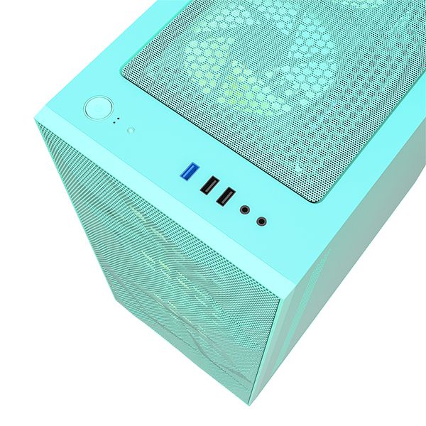 Darkflash DLM 21 Mesh mATX PC Gaming Case (Neo Mint)