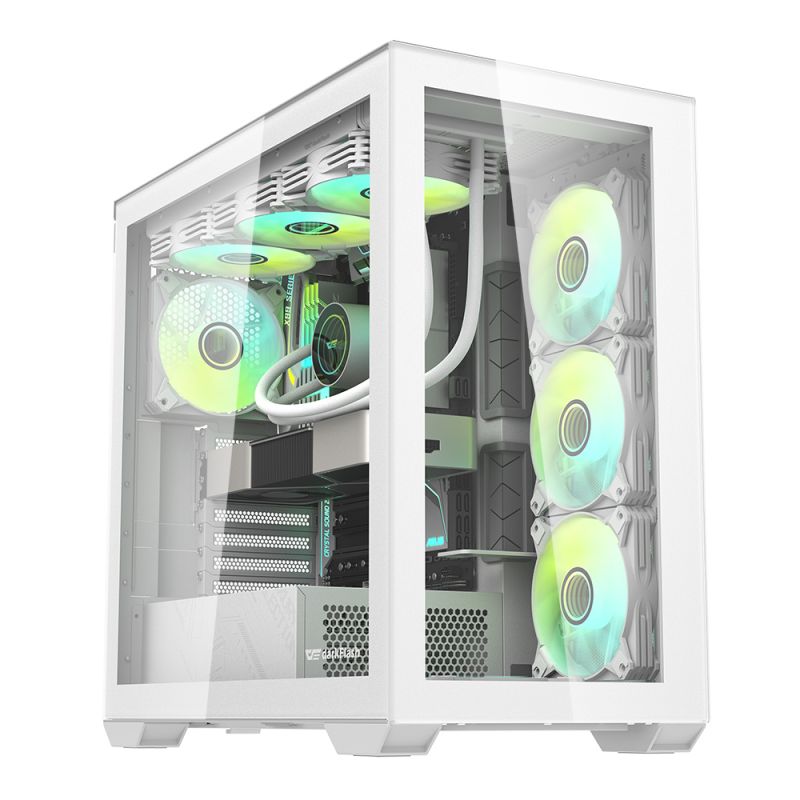 Darkflash DLX4000 Glass E-ATX PC Case (White)