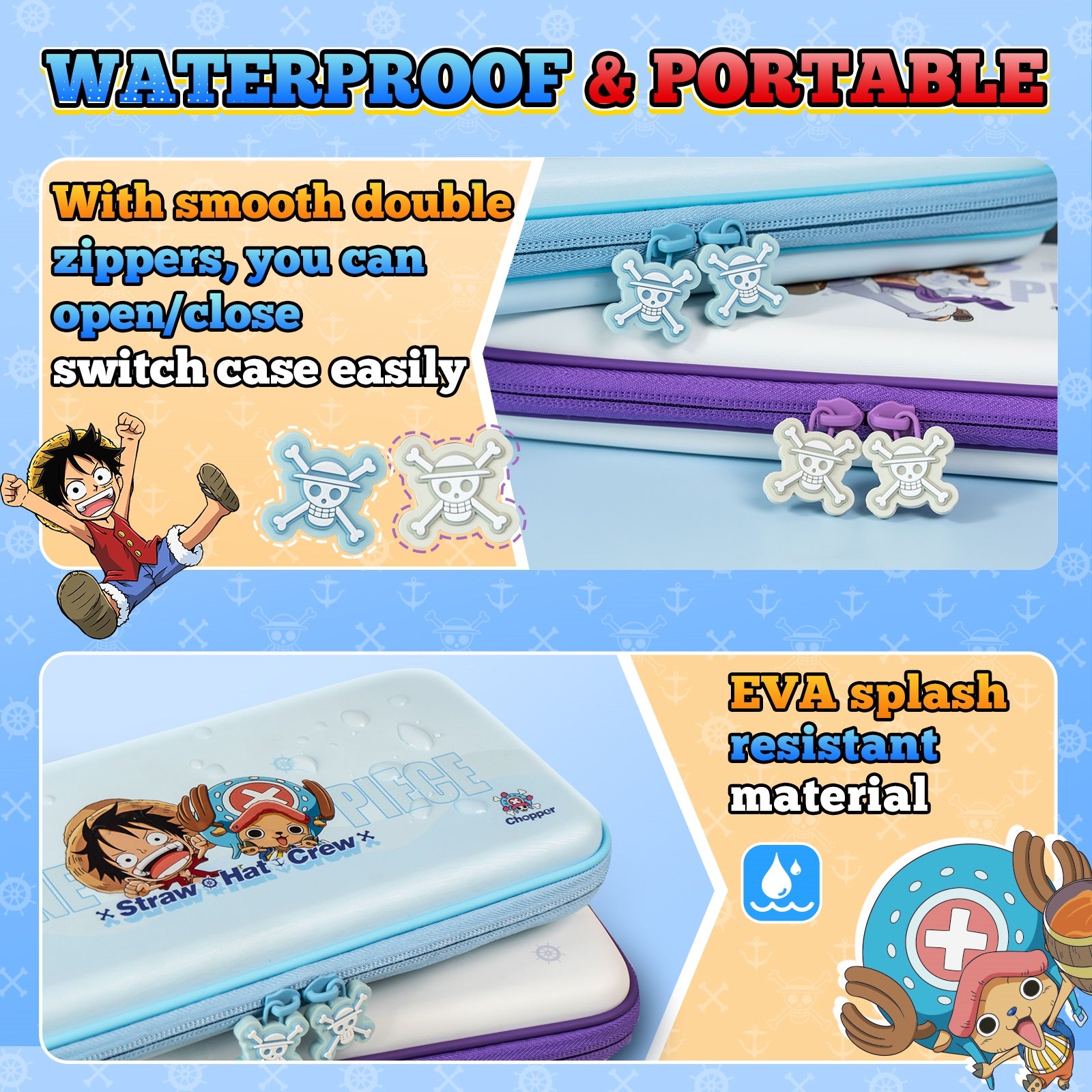 IINE One Piece Luffy & Chopper EVA Storage Bag for Switch/ Switch OLED (Blue) (L925) | DataBlitz