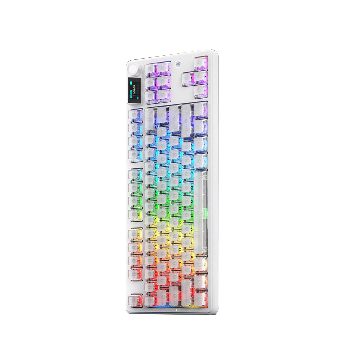 Ajazz MK87 Pro RGB Tri-Mode Mechanical Keyboard (Original Side Engraved White Frosted Transparent)