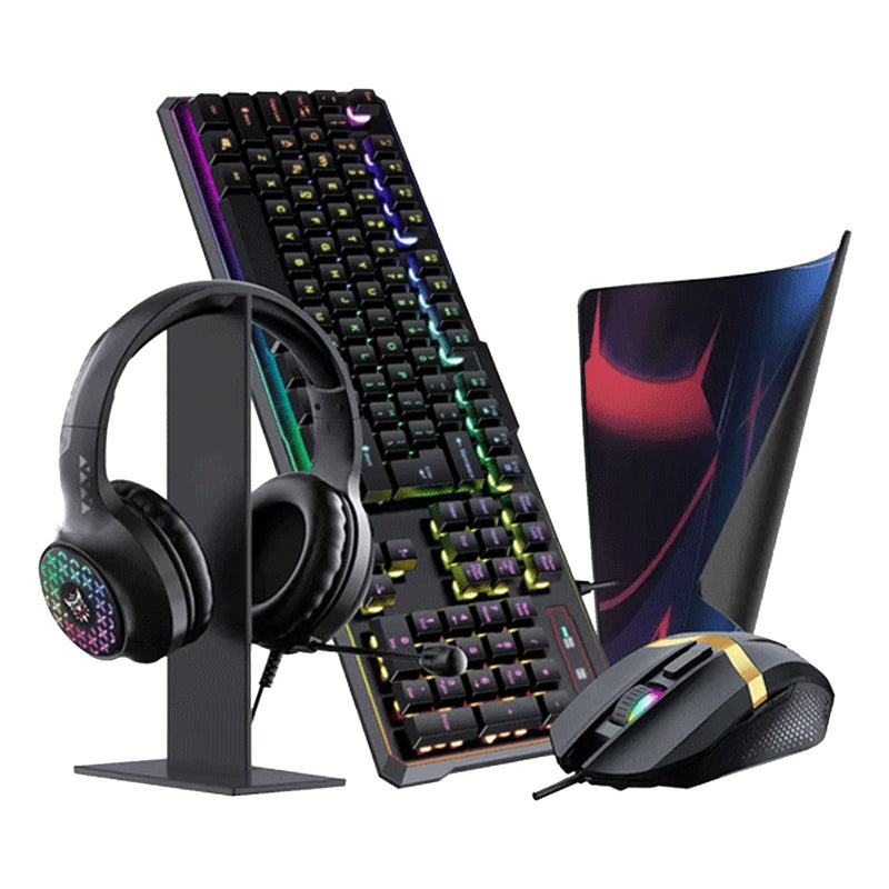 Onikuma TZ5006 5-in-1 RGB Wired Keyboard / Mouse/ Mouse Pad / Headset / Headset Stand Gaming Combo