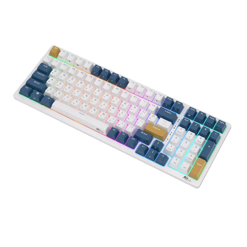 Royal Kludge RK98 Tri-Mode RGB 100 Keys Hot Swappable Mechanical Keyboard Klein Blue
