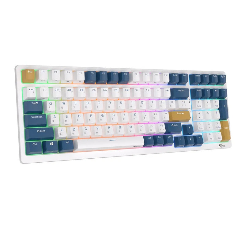 Royal Kludge RK98 Tri-Mode RGB 100 Keys Hot Swappable Mechanical Keyboard Klein Blue
