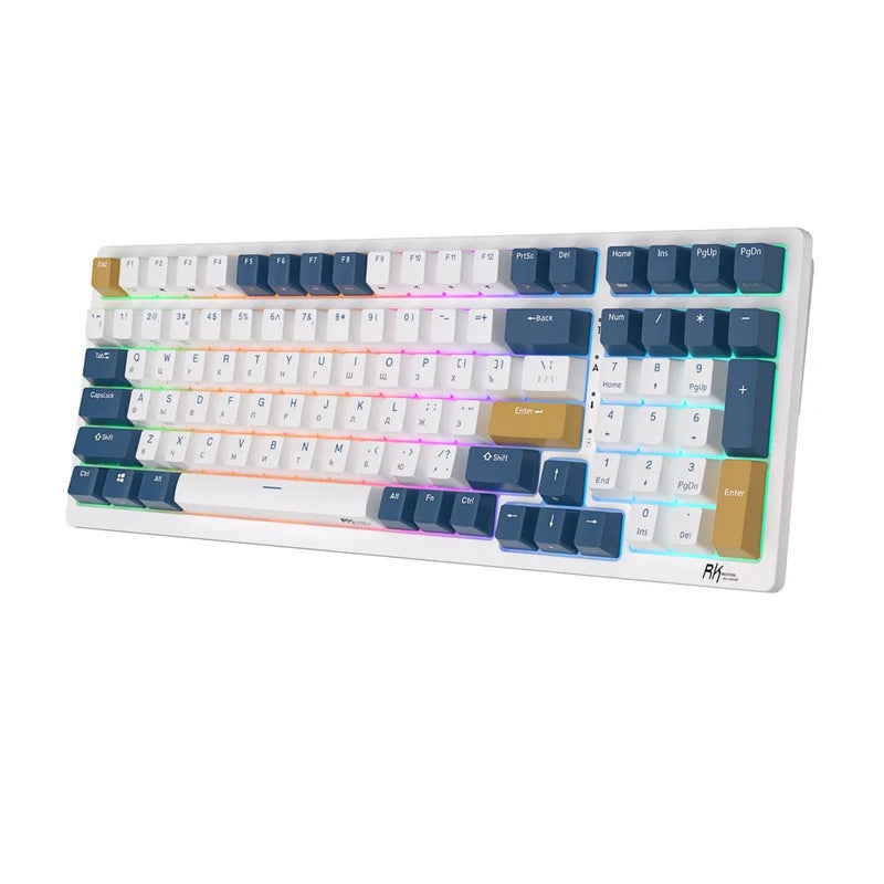 Royal Kludge RK98 Tri-Mode RGB 100 Keys Hot Swappable Mechanical Keyboard Klein Blue
