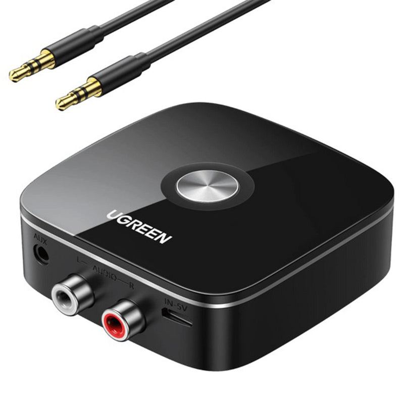 Ugreen Bluetooth Audio Receiver With 3.5mm & 2 RCA Adapter (Black)