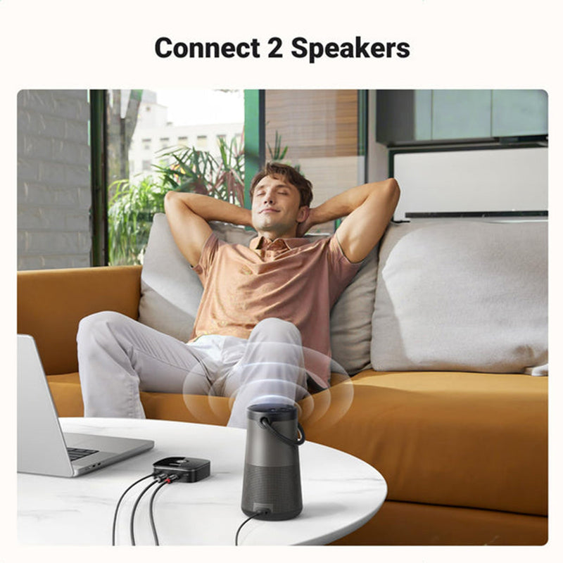Ugreen Bluetooth Audio Receiver With 3.5mm & 2 RCA Adapter (Black)