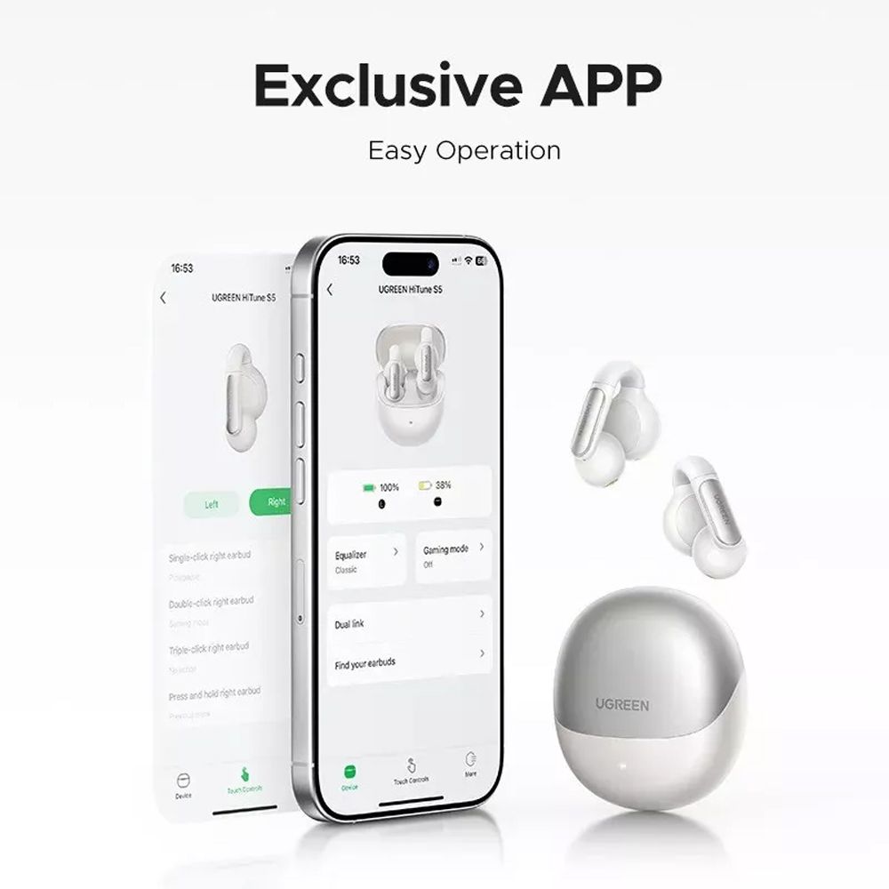 Ugreen Hitune S5 True Wireless Earbuds (Black, White)
