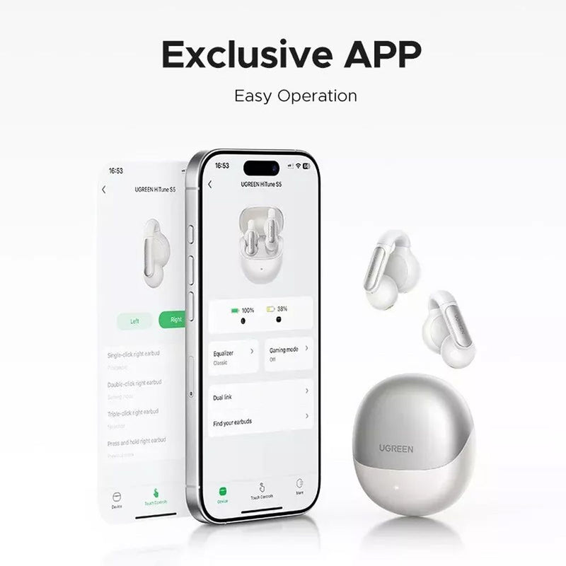 Ugreen Hitune S5 True Wireless Earbuds (Black, White)