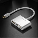 UGreen Mini DP Male TO VGA Female + HDMI Female Converter (Silver) (MD115/20421)