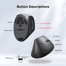 Ugreen Multi-Mode Wireless Vertical Mouse (Black) (M371/75545B)