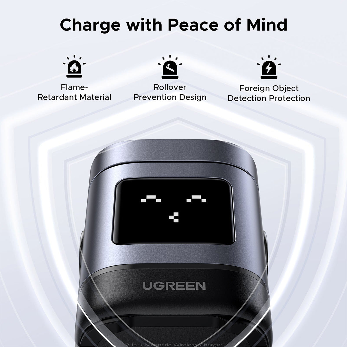 Ugreen Uno Robot 2-in-1 15W Magnetic Wireless Charger for iPhone & AirPods (W709/45775)