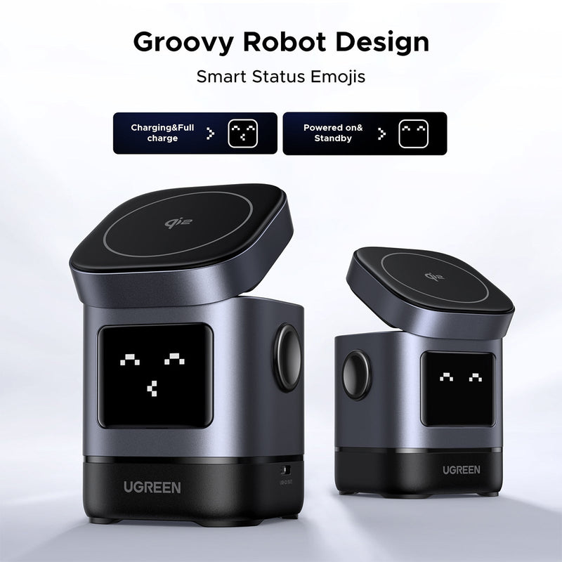 Ugreen Uno Robot 2-in-1 15W Magnetic Wireless Charger for iPhone & AirPods (W709/45775)