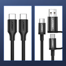 UGreen Type C 2.0 Male To Type C 2.0 Male 5A Data Cable - 1m (Black) (US316/70427)