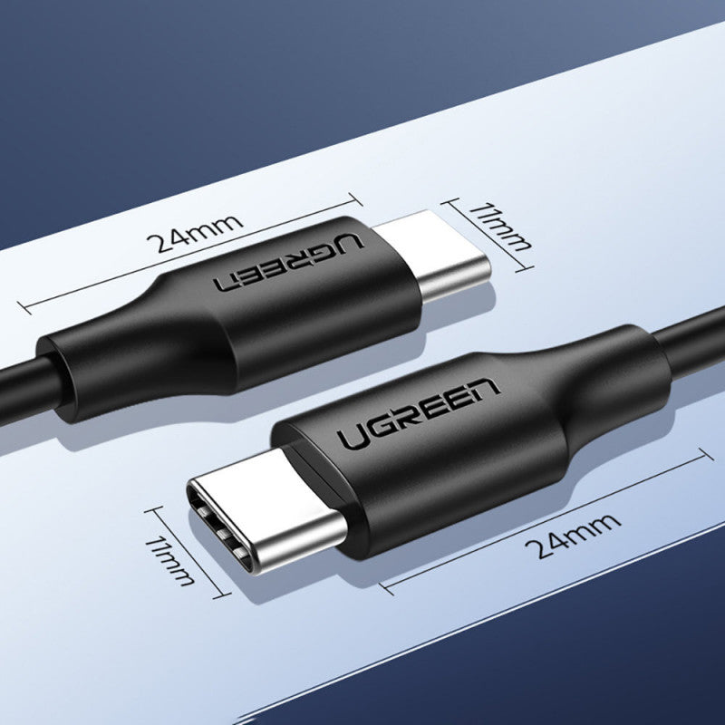 UGreen Type C 2.0 Male To Type C 2.0 Male 5A Data Cable - 1m (Black) (US316/70427)