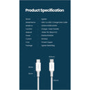 UGreen USB-C 2.0 Male To USB-C 2.0 Male 3A Data Cable - (White)