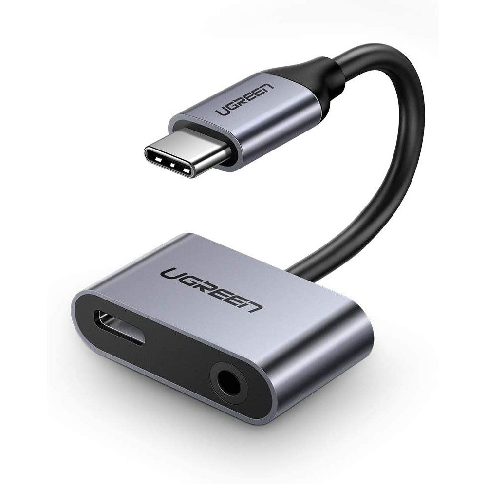 UGREEN Type-C Male To 3.5mm Audio+ Type-C Female Adapter (Gray) (CM193/50596)