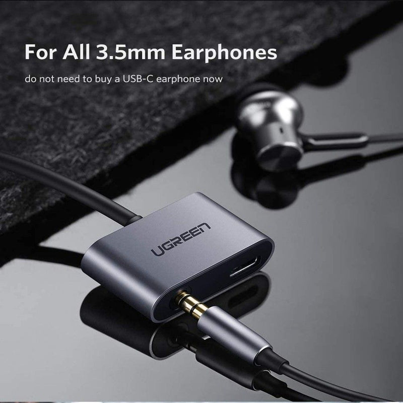 UGREEN Type-C Male To 3.5mm Audio+ Type-C Female Adapter (Gray) (CM193/50596)