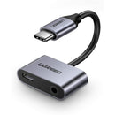 UGREEN Type-C Male To 3.5mm Audio+ Type-C Female Adapter (Gray) (CM193/50596)