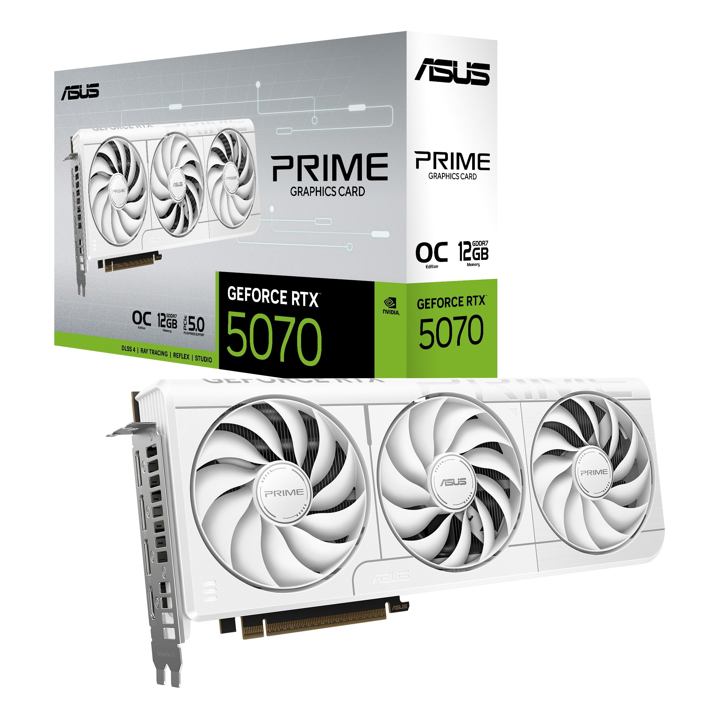 Asus Prime GeForce RTX 5070 OC Edition 12GB GDDR7 White Graphics Card