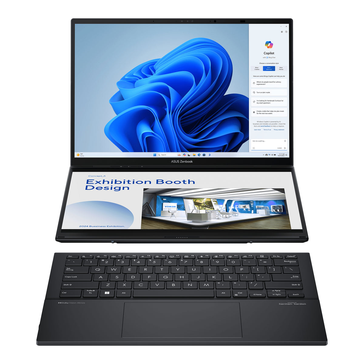 Asus Zenbook UX8406MA-PZ221WS Laptop (Inkwell Grey) | 14" 3K OLED 16:10 Touch | Ultra 7 155H | 32GB RAM | 1TB SSD | IRIS ARC | Windows 11 | MS Office Home & Student 2021 | Backpack