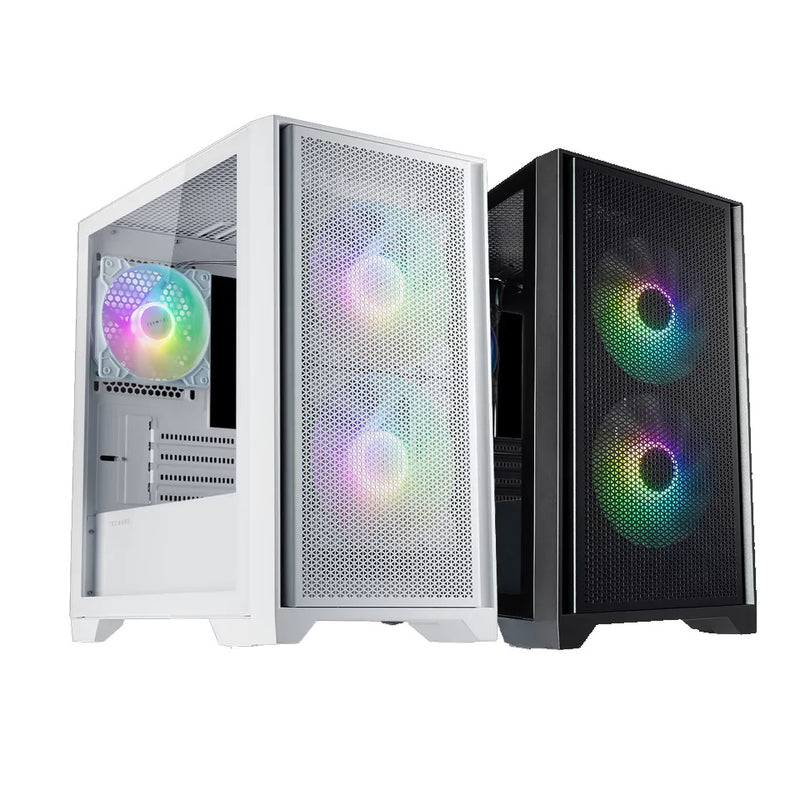 Tecware NEO M2 TG High Airflow Matx Case Tempered Glasse PC Case (Black, White)