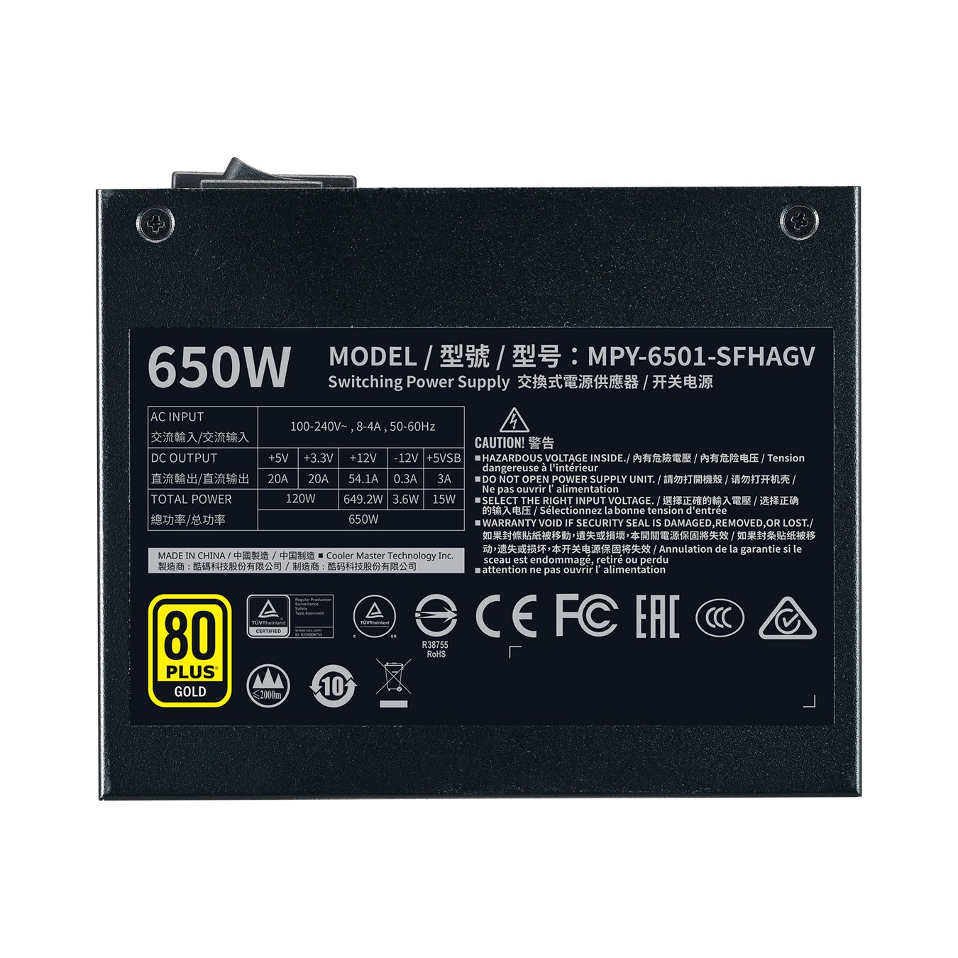 Cooler Master V650 650W SFX 80+ Gold Full-Modular Power Supply (Black) (MPY-6501-SFHAGV-US)