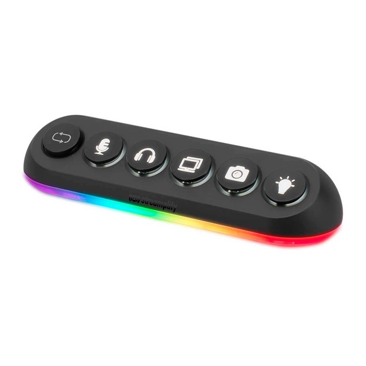 Streamplify Hub Deck 5 5-Port RGB USB Hub 7-Swappable Keycaps (Black)
