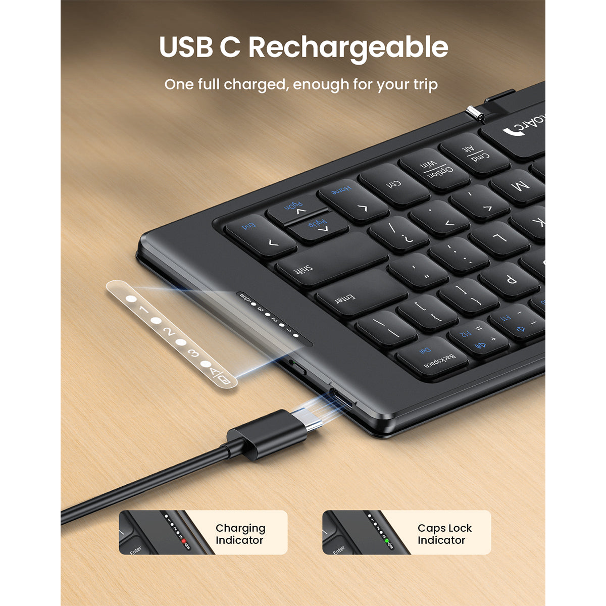 ProtoArc XK04 Foldable Compact Bluetooth Keyboard (Black) (CP015547)