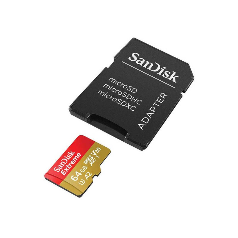 Sandisk Extreme 64GB MICROSDXC UHS-1 170MB/S Memory Card With Adapter (SDSQXAH-064G-GN6AA)