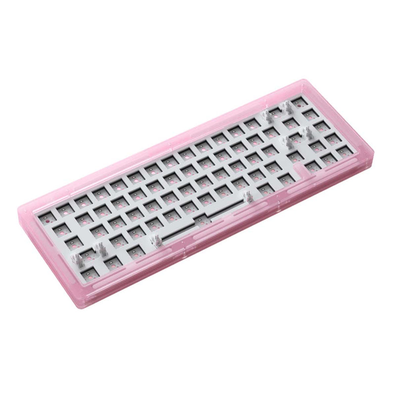 AKKO ACR67 RGB MECHANICAL KEYBOARD ACRYLIC DIY KIT WITH PCB AND COILED CABLE RGB BACKLIT 67-KEY (PINK) - DataBlitz