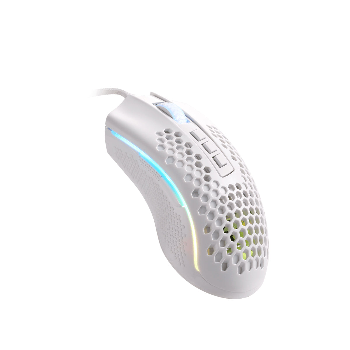 REDRAGON STORM HONEYCOMB RGB GAMING MOUSE FOR BATTLEGROUNDS (M808W-RGB) WHITE - DataBlitz