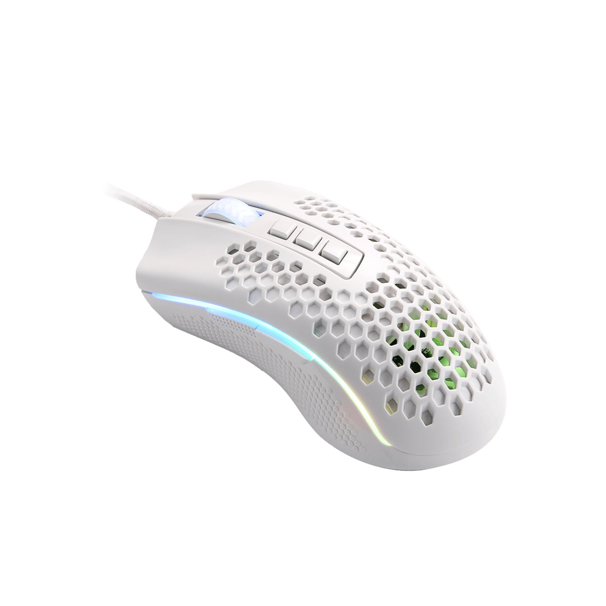REDRAGON STORM HONEYCOMB RGB GAMING MOUSE FOR BATTLEGROUNDS (M808W-RGB) WHITE - DataBlitz