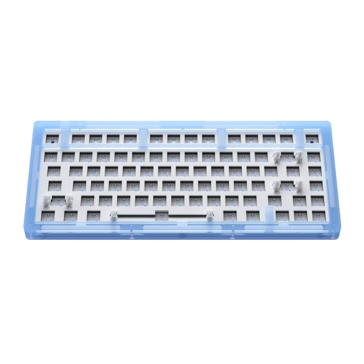 AKKO ACR75 RGB CUSTOM MECHANICAL KEYBOARD HOT-SWAPPABLE DIY KIT SOCKET GASKET MOUNT WITH 81-KEY LAYOUT ACRYLIC CASE (BLUE) - DataBlitz