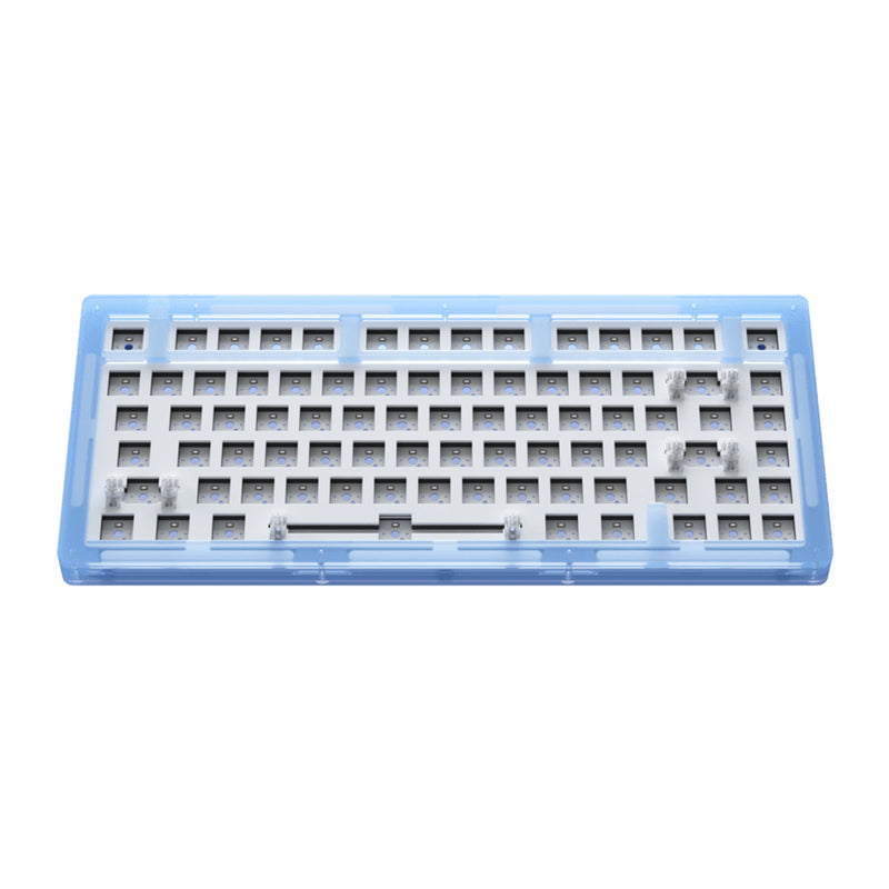 AKKO ACR75 RGB CUSTOM MECHANICAL KEYBOARD HOT-SWAPPABLE DIY KIT SOCKET GASKET MOUNT WITH 81-KEY LAYOUT ACRYLIC CASE (BLUE) - DataBlitz