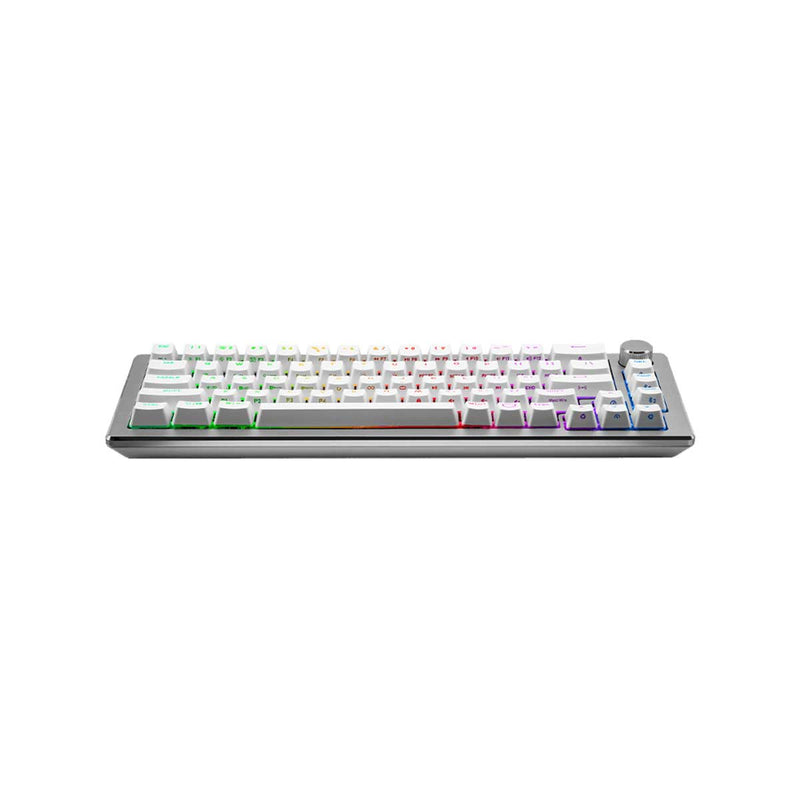 COOLER MASTER CK721 65% HYBRID WIRELESS MECHANICAL KEYBOARD WHITE (BLUE SWITCH CLICKY) - DataBlitz